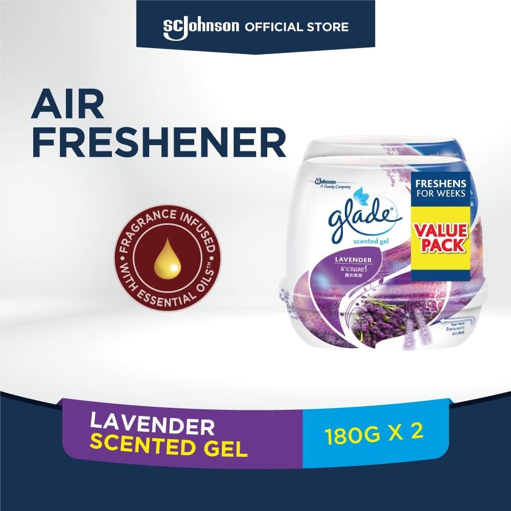 SCENTED GEL GLADE 180G TWIN PACK LAVENDER