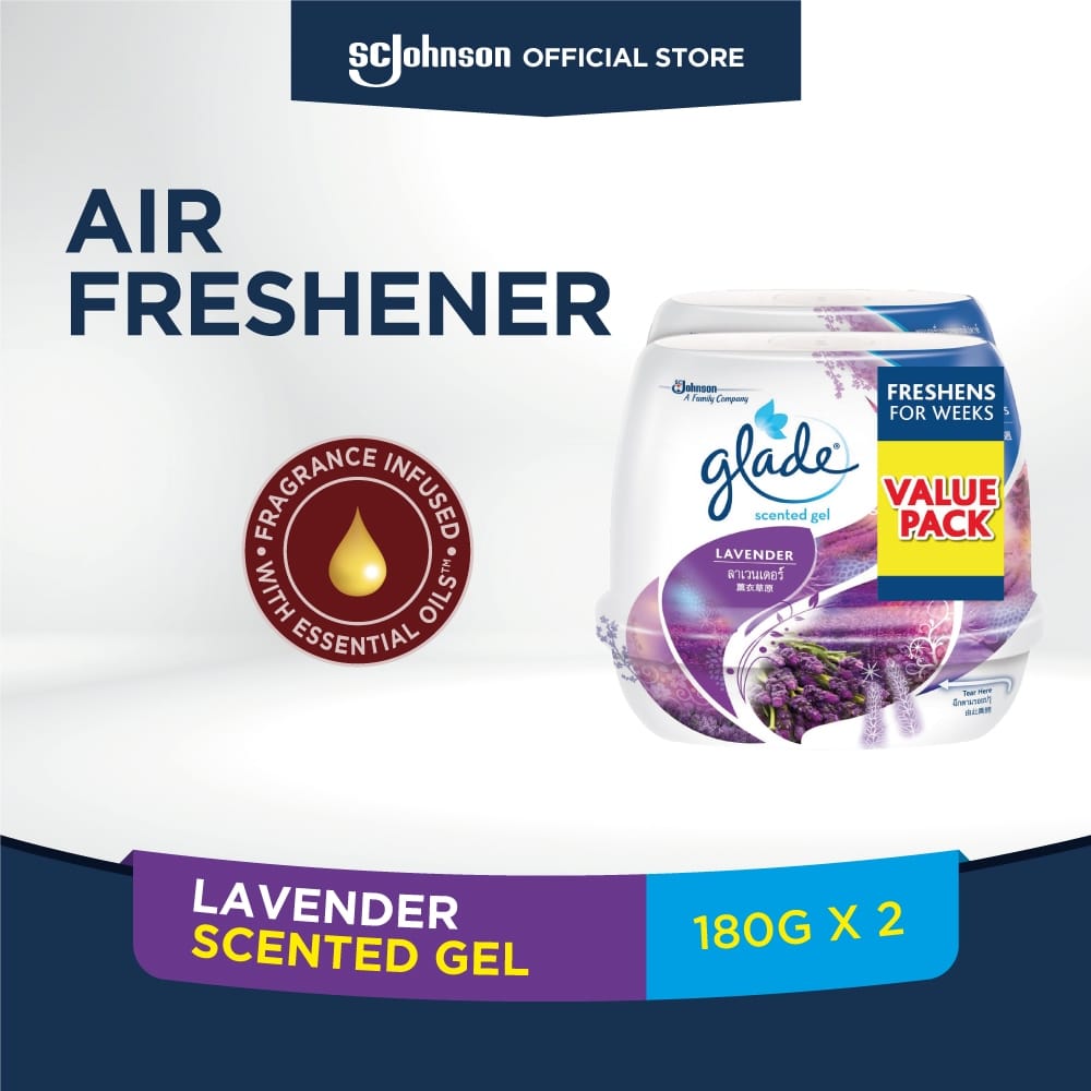 SCENTED GEL GLADE 180G TWIN PACK LAVENDER