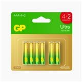 GP ULTRA ALKALINE BATTERY 4+2S AAA