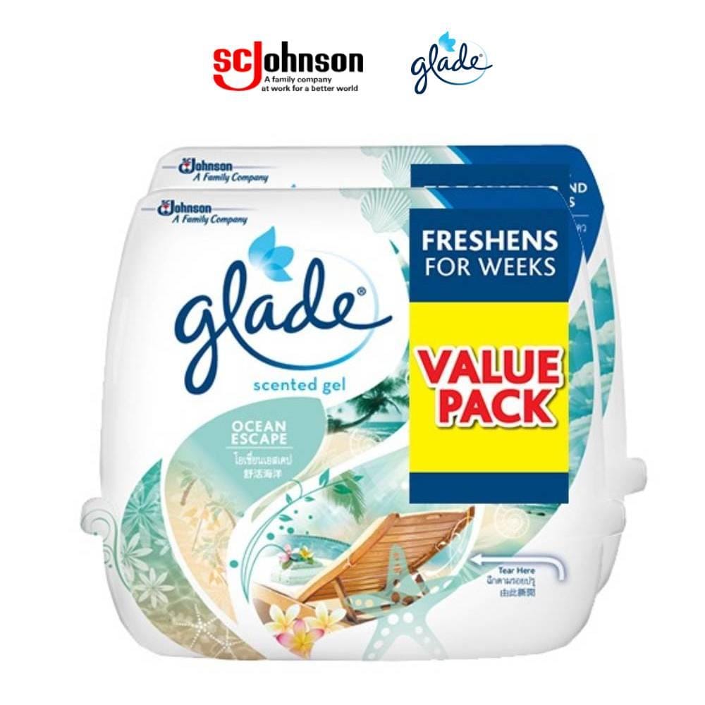 SCENTED GEL GLADE 180G TWIN PACK OCEAN ESCAPE