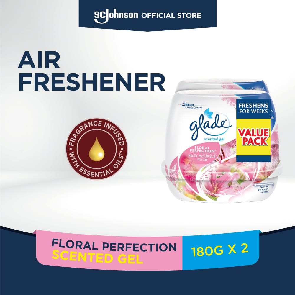 SCENTED GEL GLADE 180G TWIN PACK FLORAL