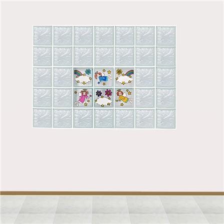 CHANG KAEW GLASS BLOCK 19X19X8CM ANGEL SET 6PCS