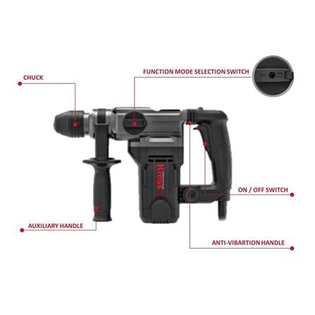 KRESS ROTARY HAMMER BRUSHLESS 2F KU332P 26MM 1100W BLACK
