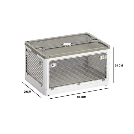 FOLDABLE STORAGE BOX 28L 40.5X29X24CM COSSY+ 9005 WHITE/CLEAR
