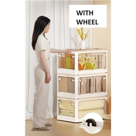 FOLDABLE STORAGE BOX 28L 40.5X29X24CM COSSY+ 9005 WHITE/CLEAR