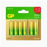 GP ULTRA ALKALINE BATTERY 4+2S AA