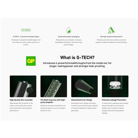 GP ULTRA ALKALINE BATTERY 4+2S AA