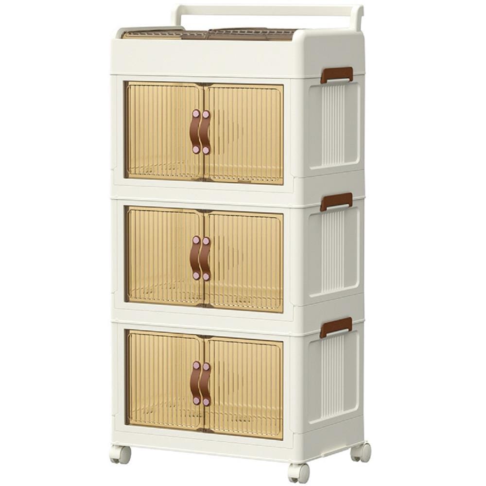 3-TIER STORAGE CABINET WITH WHEELS 45X27X93CM COSSY+ 9089-3 IVORY/WHITE