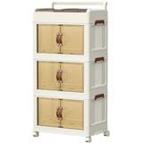 3-TIER STORAGE CABINET WITH WHEELS 45X27X93CM COSSY+ 9089-3 IVORY/WHITE