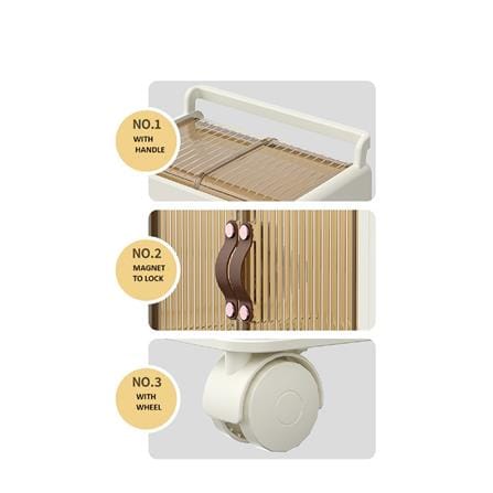 3-TIER STORAGE CABINET WITH WHEELS 45X27X93CM COSSY+ 9089-3 IVORY/WHITE