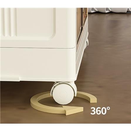 3-TIER STORAGE CABINET WITH WHEELS 45X27X93CM COSSY+ 9089-3 IVORY/WHITE