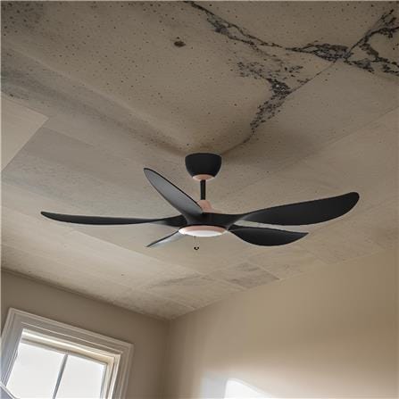 RUBINE CEILING FAN AEROX 5BLADE LED CHAMPAGNE MATT BLACK 56INCH