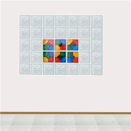 CHANG KAEW GLASS BLOCK 19X19X8CM GEOMETRY SET 6PCS