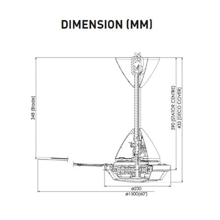 KDK CEILING FAN K15V0 WHITE 3BLADES 60"