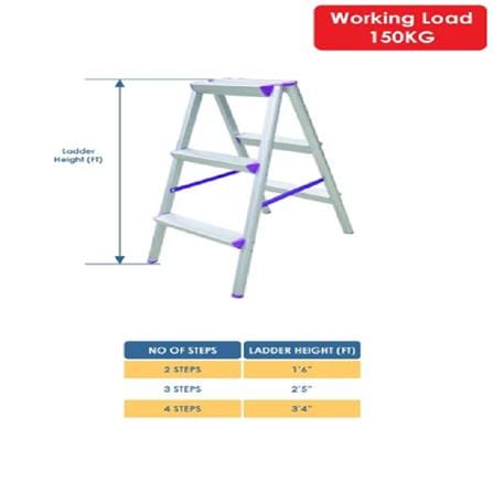 EVERLAST DOUBLE ELEGANT LADDER 4" RUNG (150kg) (SIRIM)