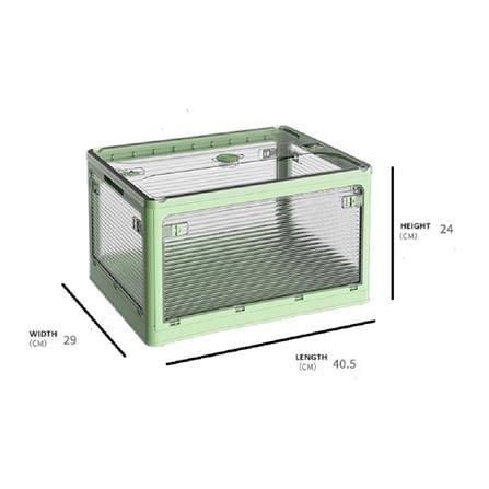 FOLDABLE STORAGE BOX 28L 40.5X29X24CM COSSY+ 9005 BAMBOO GREEN / CLEAR