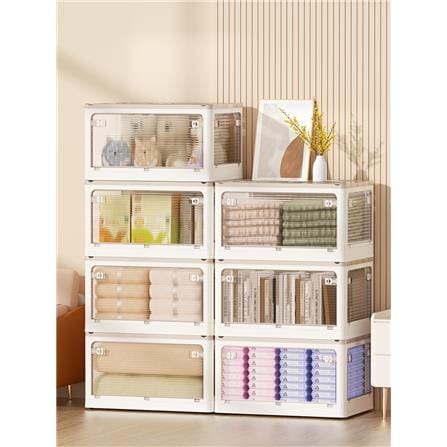 FOLDABLE STORAGE BOX 28L 40.5X29X24CM COSSY+ 9005 BAMBOO GREEN / CLEAR