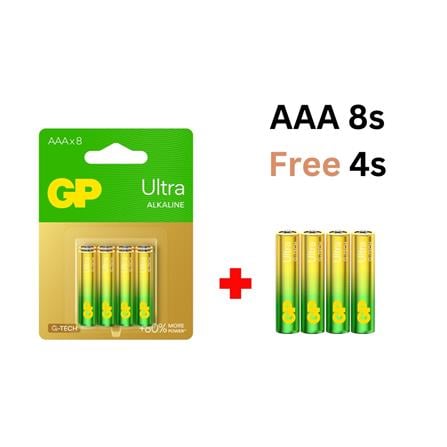 GP ULTRA ALKALINE BATTERY GPPCA24AU752 8+4S AAA