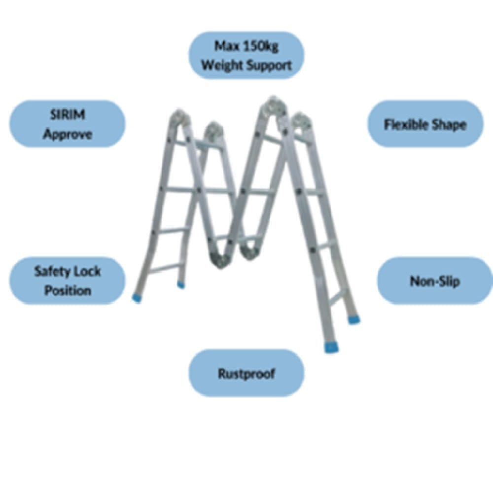 EVERLAST MULTIPURPOSE LADDER 16" RUNGS (150KG)