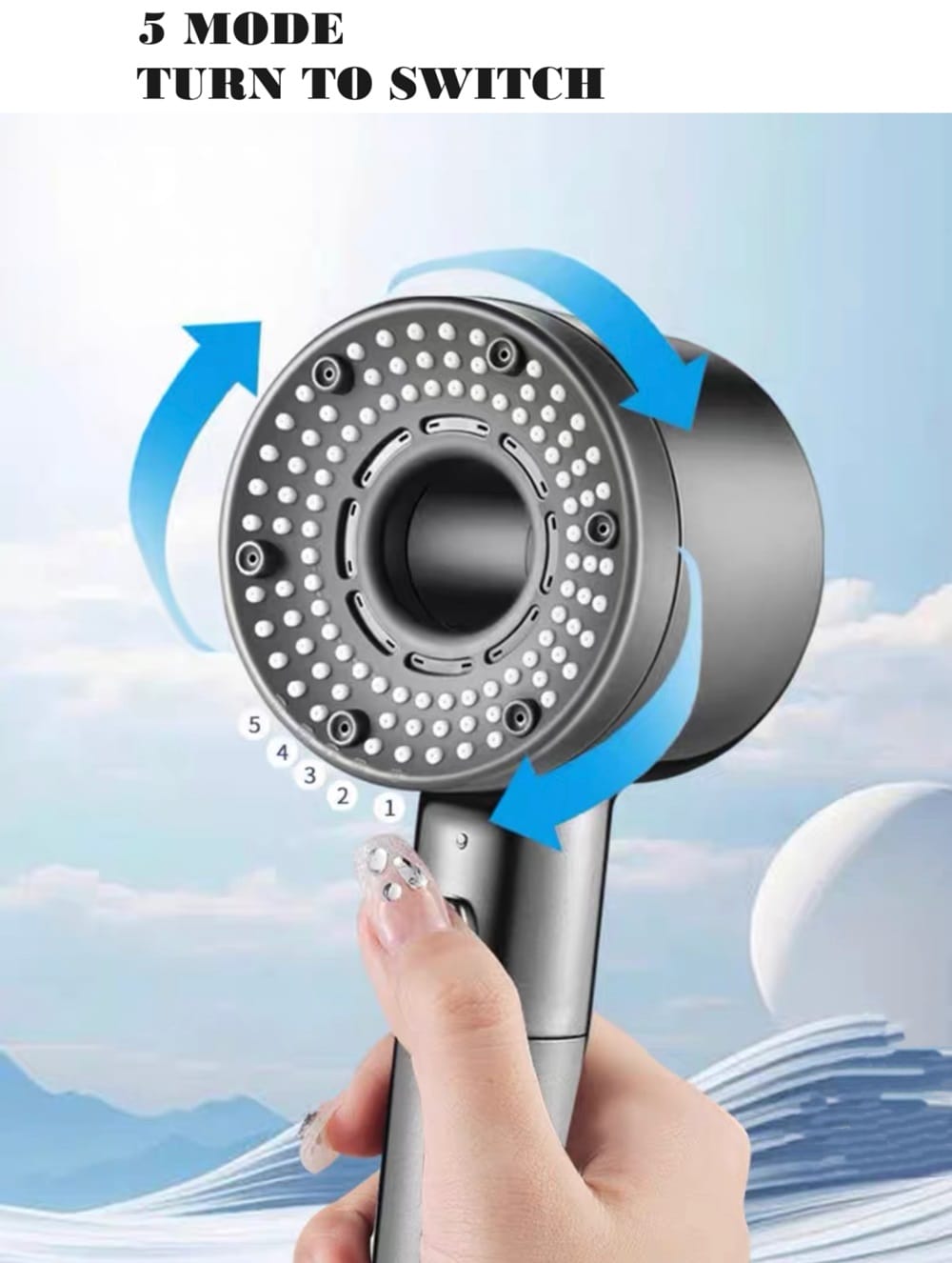 COSSY+ HAND SHOWER CP-DS HIGH PRESSURE SHOWER HEAD BLACK