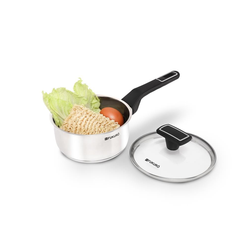 FUKURO YUGA 304 STAINLESS STEEL SAUCE PAN WITH LID 16CM
