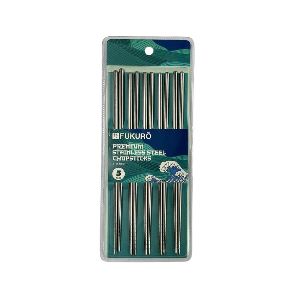 FUKURO PREMIUM STAINLESS-STEEL CHOPSTICKS (5 PAIRS) HH 0418