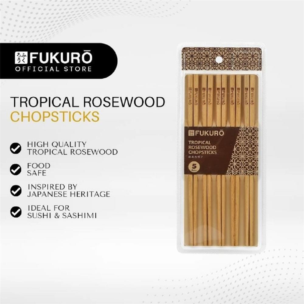 FUKURO TROPICAL ROSEWOOD CHOPSTICKS (5 PAIRS) HH 0419