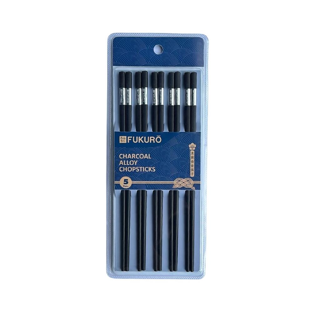 FUKURO CHARCOAL ALLOY CHOPSTICKS (5 PAIRS) HH 0420