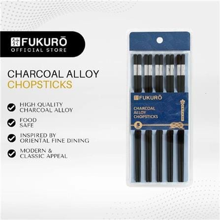 FUKURO CHARCOAL ALLOY CHOPSTICKS (5 PAIRS) HH 0420