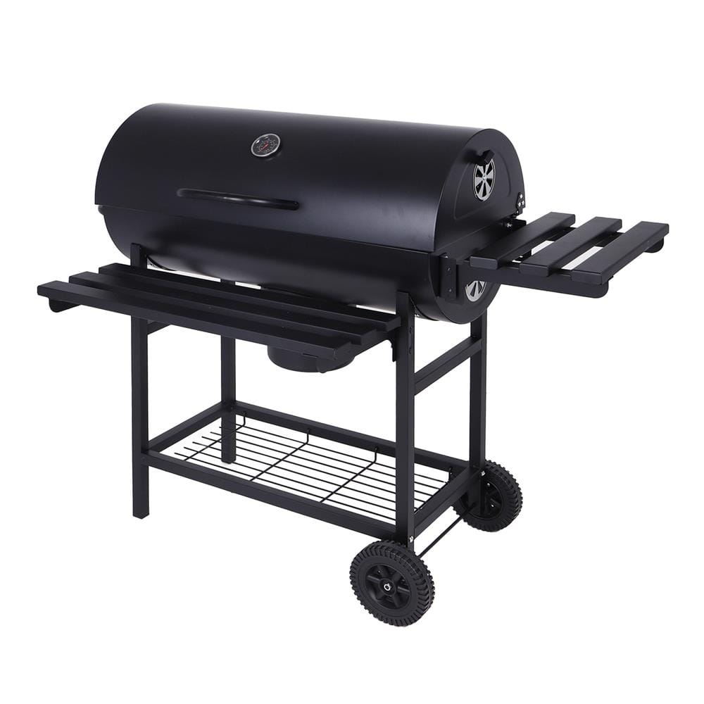 SPRING CHARCOAL BARBECUE GRILL BARREL PRO BLACK
