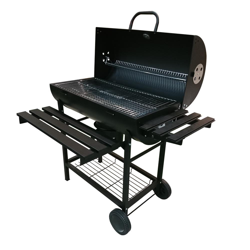 SPRING CHARCOAL BARBECUE GRILL BARREL PRO BLACK