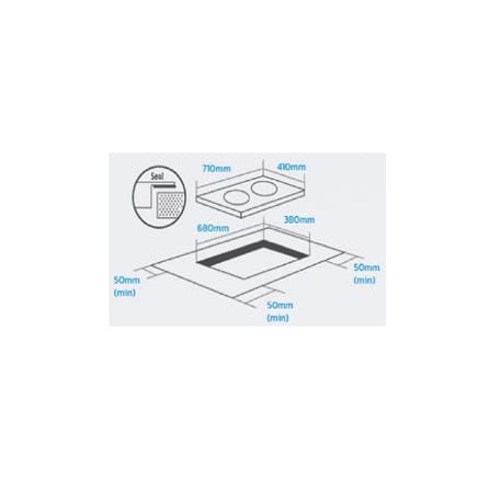 ELBA INDUCTION CERAMIC HOB EICH-Q7052ST(BK) DUAL COOKING ZONES 71CM