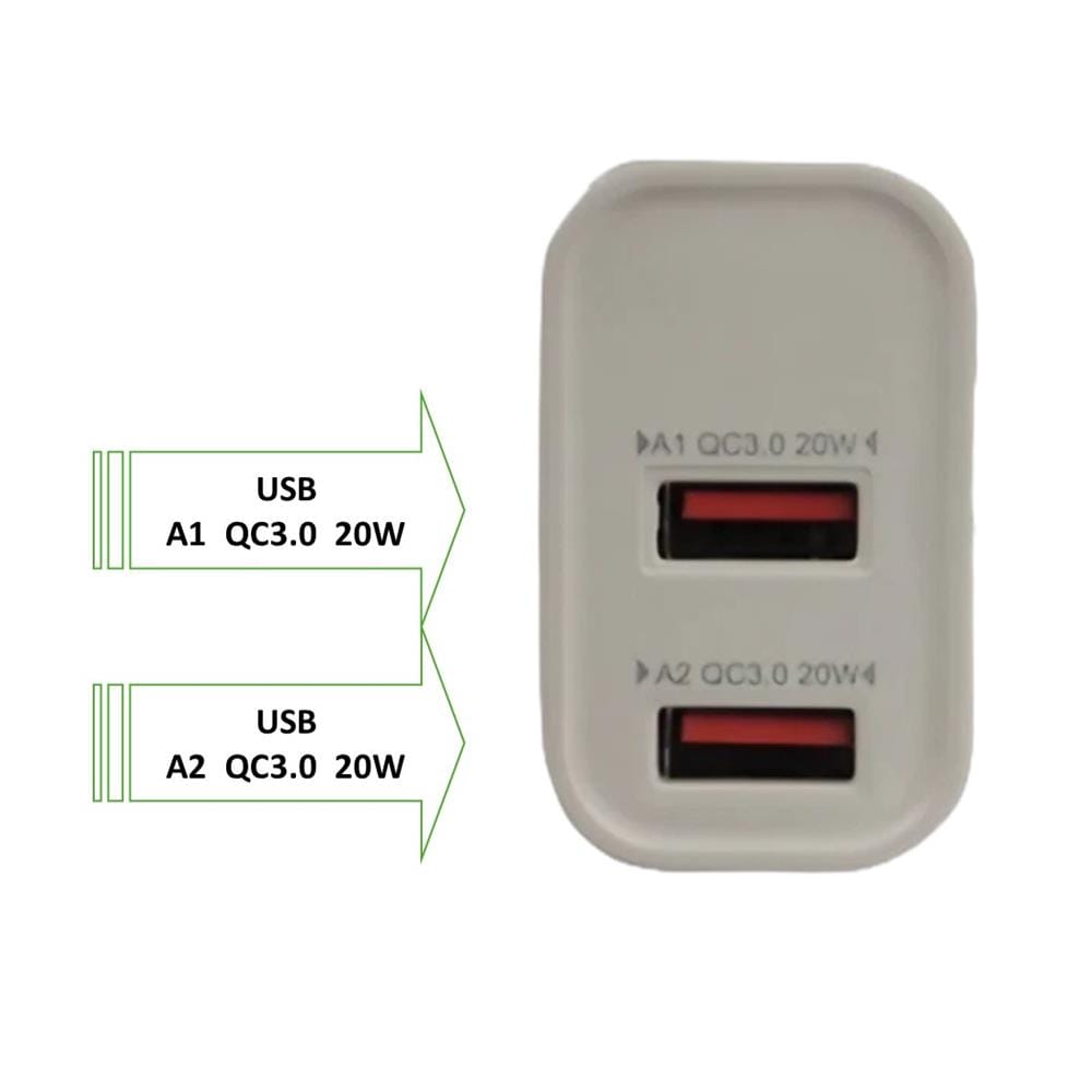 20W DUAL USB ADAPTOR CHARGER ZA3720UU ZEATAR WHITE
