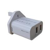 20W DUAL USB ADAPTOR CHARGER ZA3720UU ZEATAR WHITE