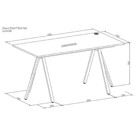 STANDING DESK FURDINI PULZAR 150CM LIGHT OAK [EXCLUSIVE FROM HOMEPRO THAILAND]