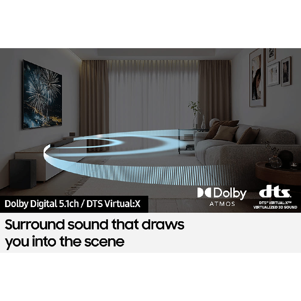 SAMSUNG HW-B750D/XM SOUNDBAR 5.1 CHANNELS WITH WIRELESS SUBWOOFER BUILT-IN SIDE SPEAKERS