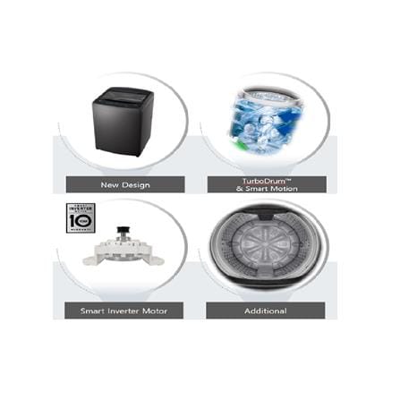 LG TOP LOAD WASHING MACHINE T2515VBTB 15KG BLACK