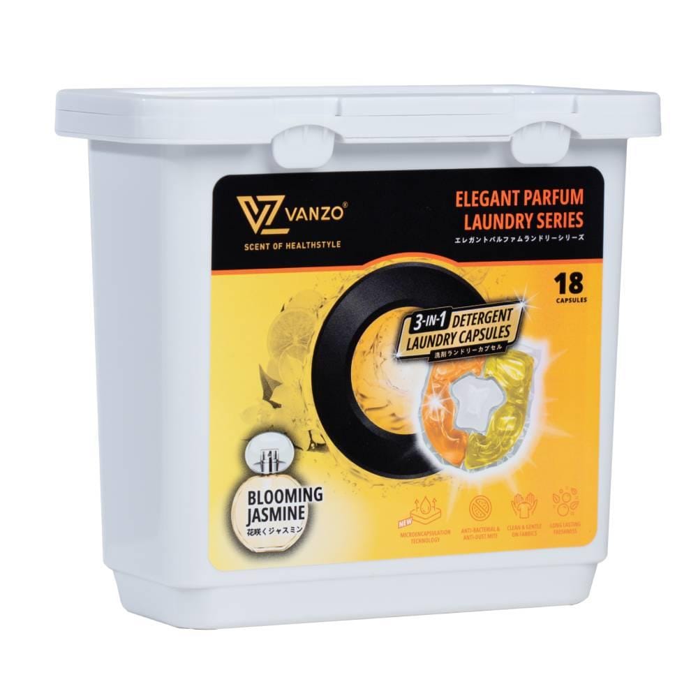 VANZO 3IN1 LAUNDRY CAPSULES BLOOMING JASMINE 18PCS