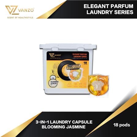 VANZO 3IN1 LAUNDRY CAPSULES BLOOMING JASMINE 18PCS