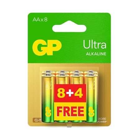 GP ULTRA ALKALINE BATTERY GPPCA15AU834 8+4S AA