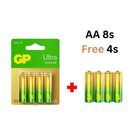 GP ULTRA ALKALINE BATTERY GPPCA15AU834 8+4S AA