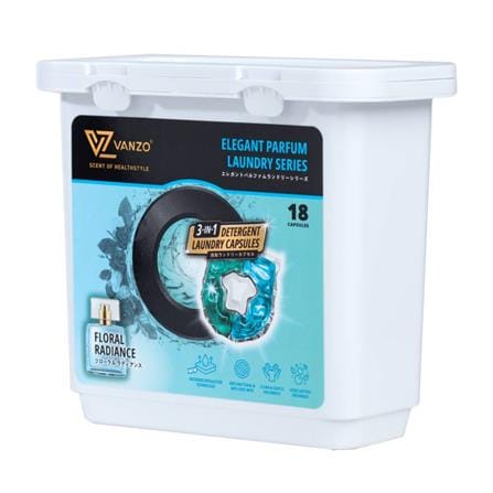 VANZO 3IN1 LAUNDRY CAPSULES FLORAL RADIANCE 18PCS