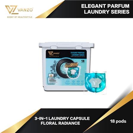 VANZO 3IN1 LAUNDRY CAPSULES FLORAL RADIANCE 18PCS