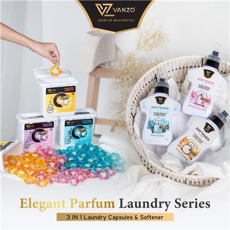 VANZO 3IN1 LAUNDRY CAPSULES FLORAL RADIANCE 18PCS