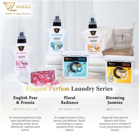 VANZO 3IN1 LAUNDRY CAPSULES FLORAL RADIANCE 18PCS