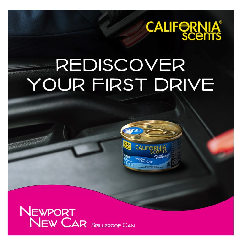 CALIFORNIA SPILLPROOF AIR FRESHNER NEWPORT NEW CAR 42G