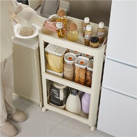 3-TIER MULTI PURPOSE SHELF WITH WHEEL COSSY +  52X30X92CM 532-3 CREAM