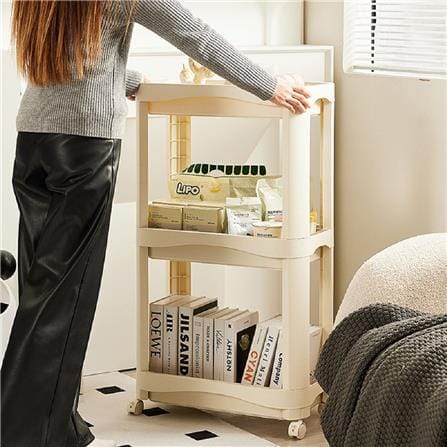 3-TIER MULTI PURPOSE SHELF WITH WHEEL COSSY +  52X30X92CM 532-3 CREAM