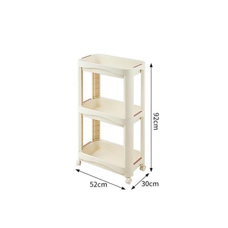 3-TIER MULTI PURPOSE SHELF WITH WHEEL COSSY +  52X30X92CM 532-3 CREAM