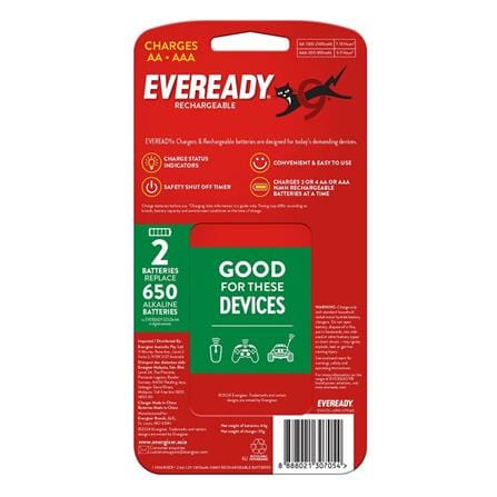EVEREADY USB CHANGER FOR RECHARGEABLE NIMH AA/AAA BATTERY EVVC5